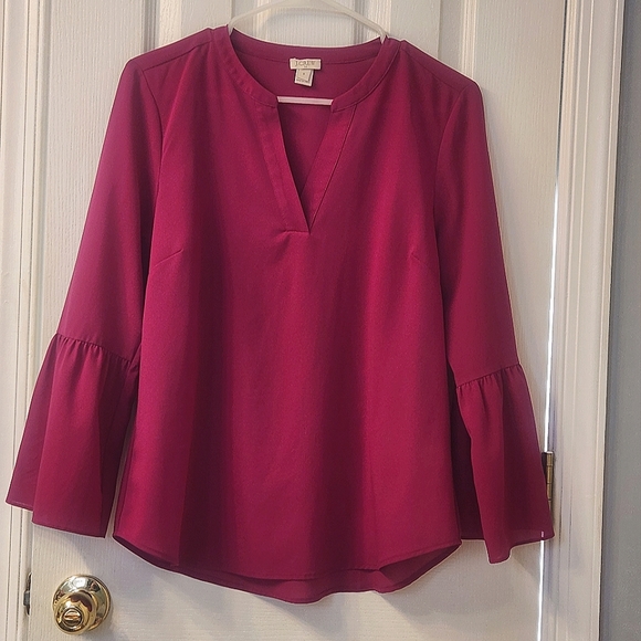 J. Crew Tops - J Crew Fuchsia Blouse, pink purple, size S